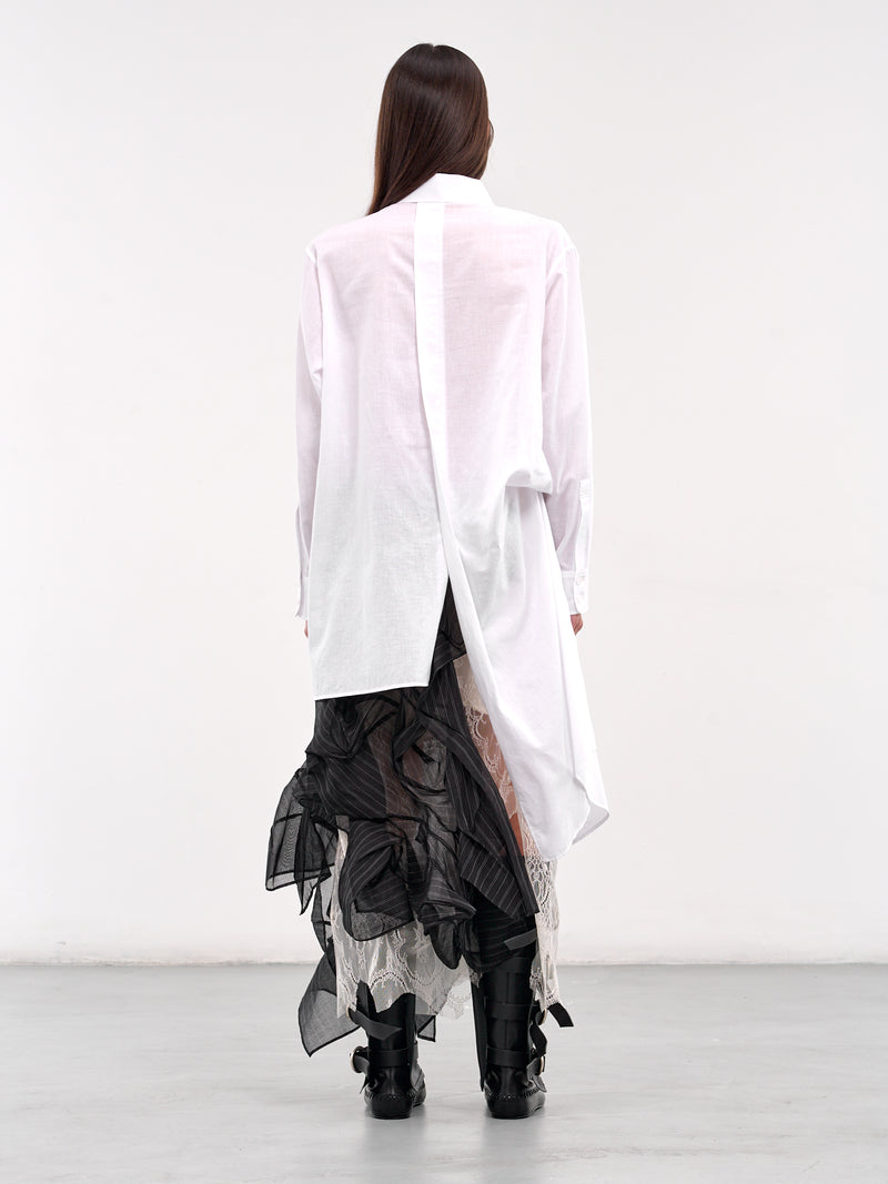 L Draped Blouse (FP-B62-002-1-WHITE)