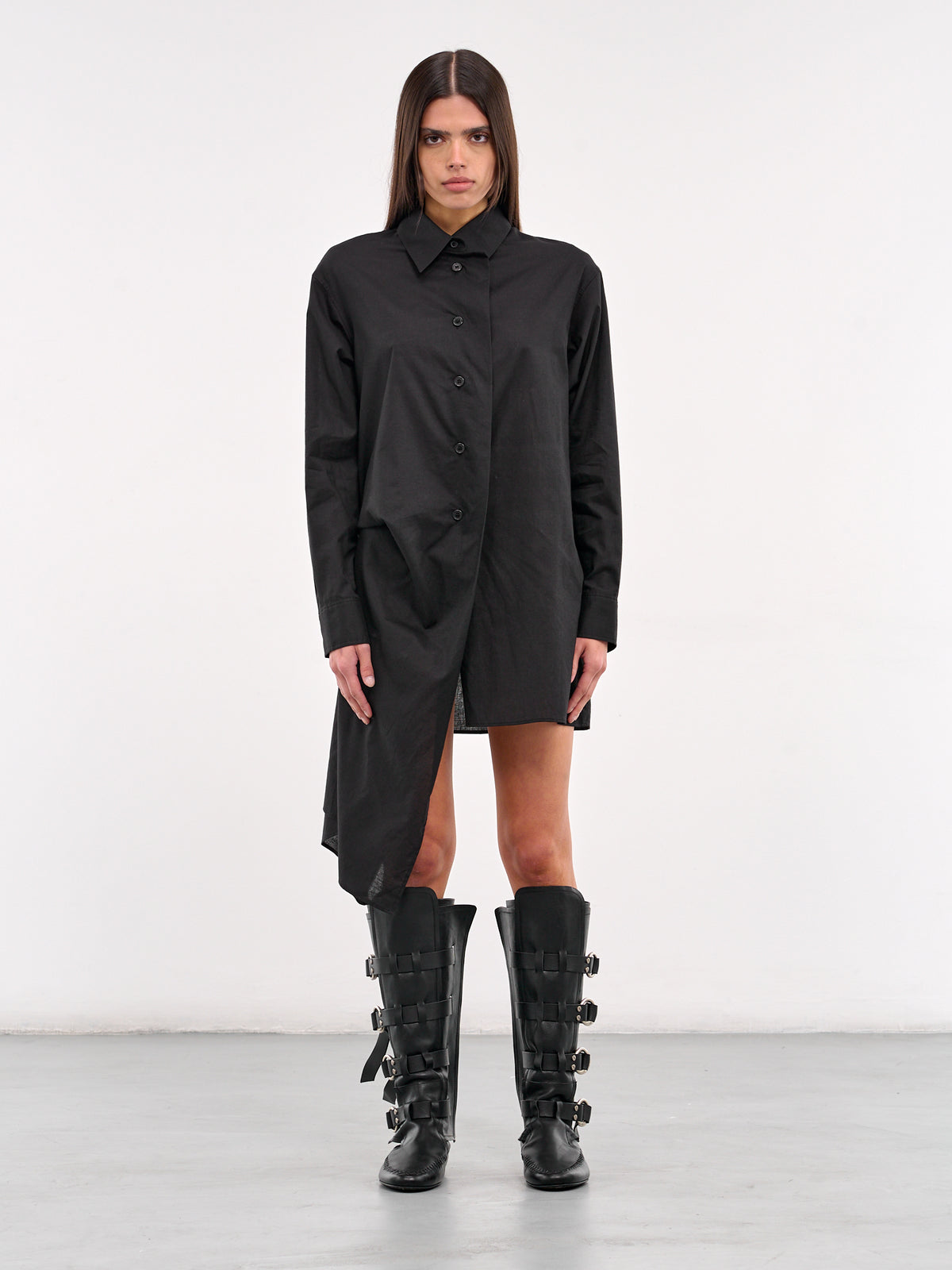 Khadi L Draped Blouse (FP-B62-002-2-BLACK)