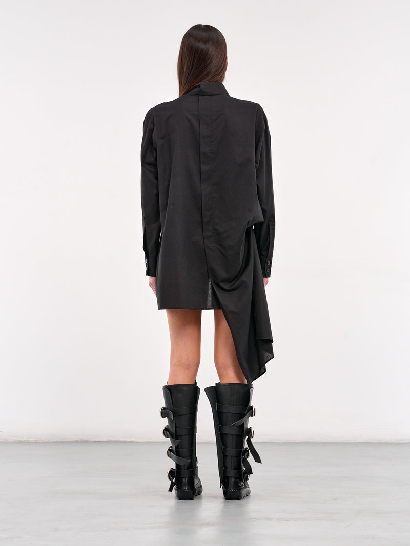 Khadi L Draped Blouse (FP-B62-002-2-BLACK)