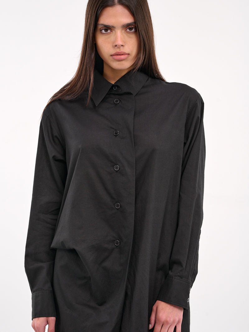 Khadi L Draped Blouse (FP-B62-002-2-BLACK)