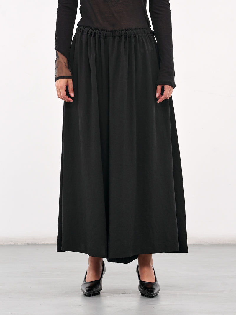 Crepe De Chine Skirt-Pants (FP-P62-500-1-BLACK)
