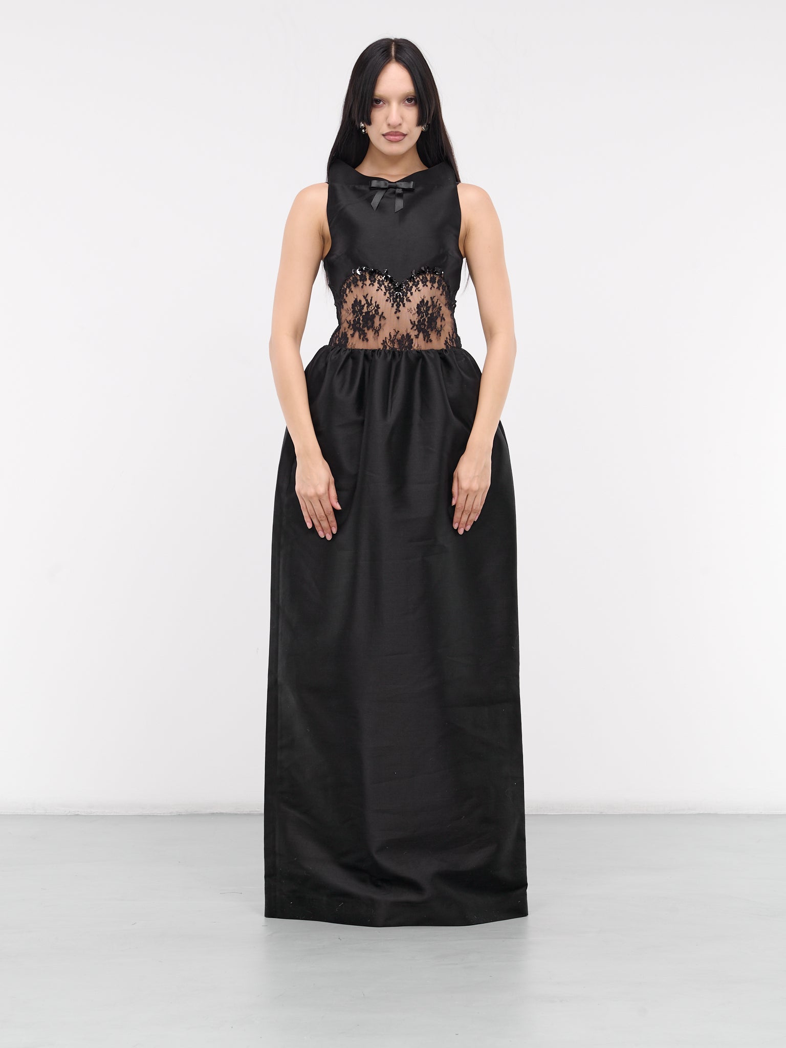 Bow Maxi Dress (FSDDDR13-SSA877-BLACK)