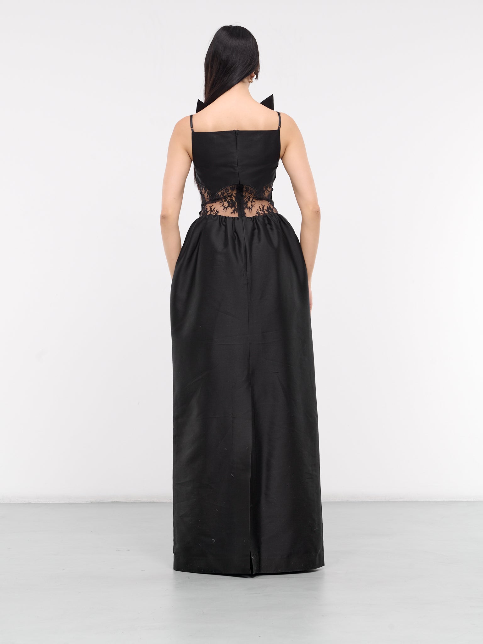 Bow Maxi Dress (FSDDDR13-SSA877-BLACK)