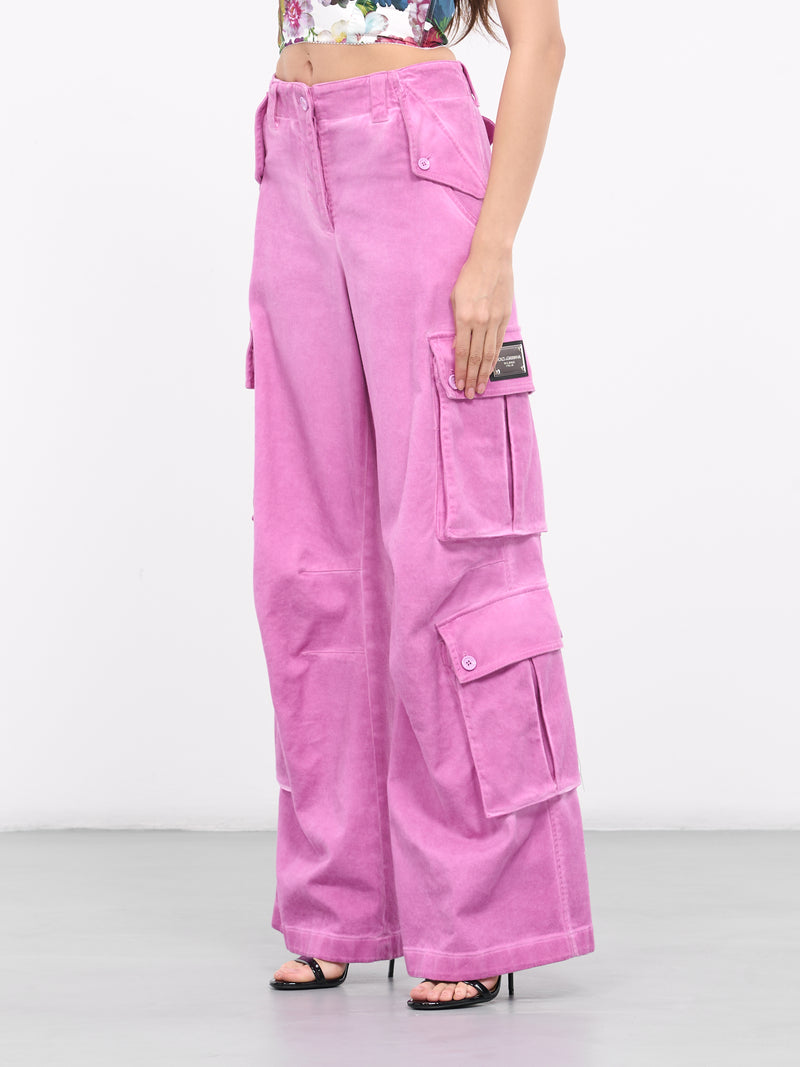 Cotton Drill Cargo Pants (FTC3JT-GDCBW-F6747-PINK)