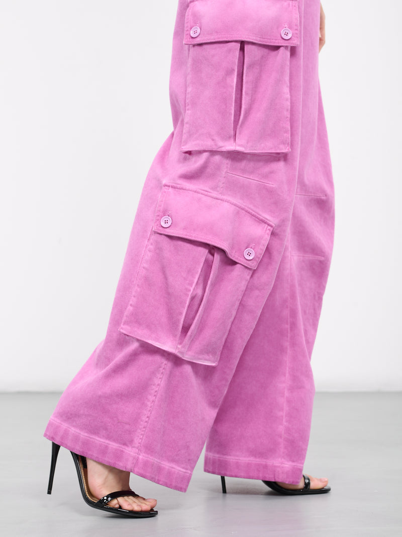 Cotton Drill Cargo Pants (FTC3JT-GDCBW-F6747-PINK)