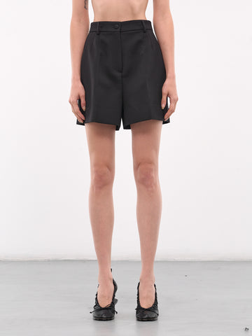 DOLCE & GABBANA シンクルフレストヘスト F791MTFU28J N0000 Gabardine Tuxedo Shorts (FTC78T-FU21E-N0000-BLACK)