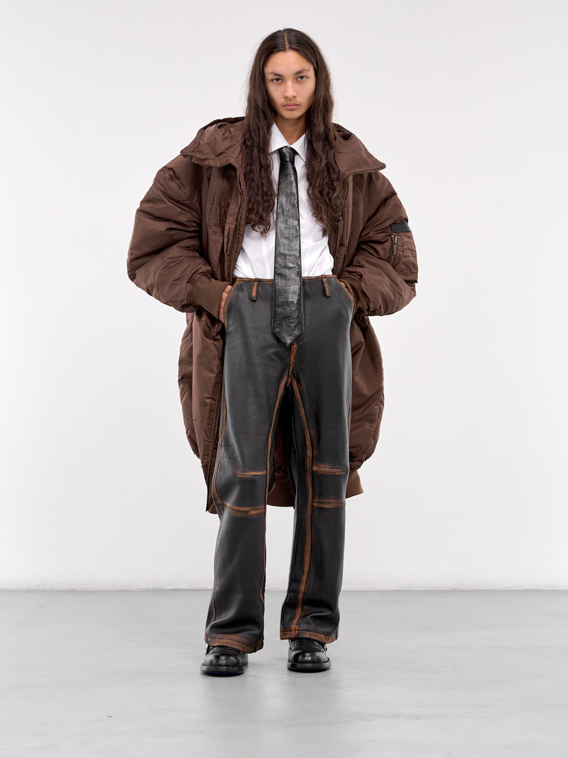 Folding Nylon Down Coat (FUF18CT05-BROWN)