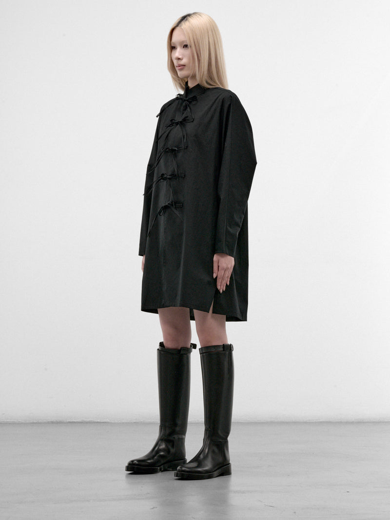 Black Long Tunic Shirt Dress (FW-D66-002-BLACK)
