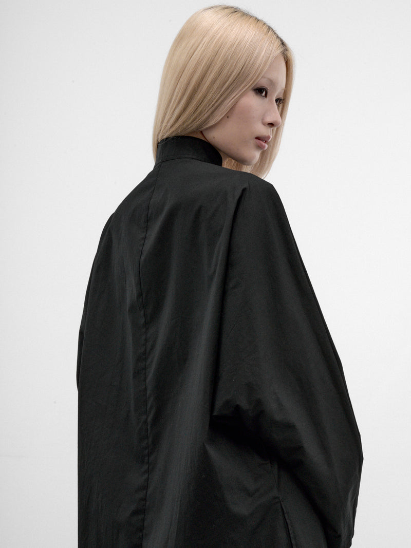 Black Long Tunic Shirt Dress (FW-D66-002-BLACK)