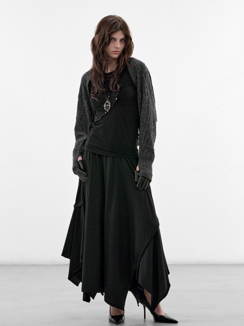 Charcoal Cable-Knit Bolero (FW-K35-196-1-CHARCOAL)