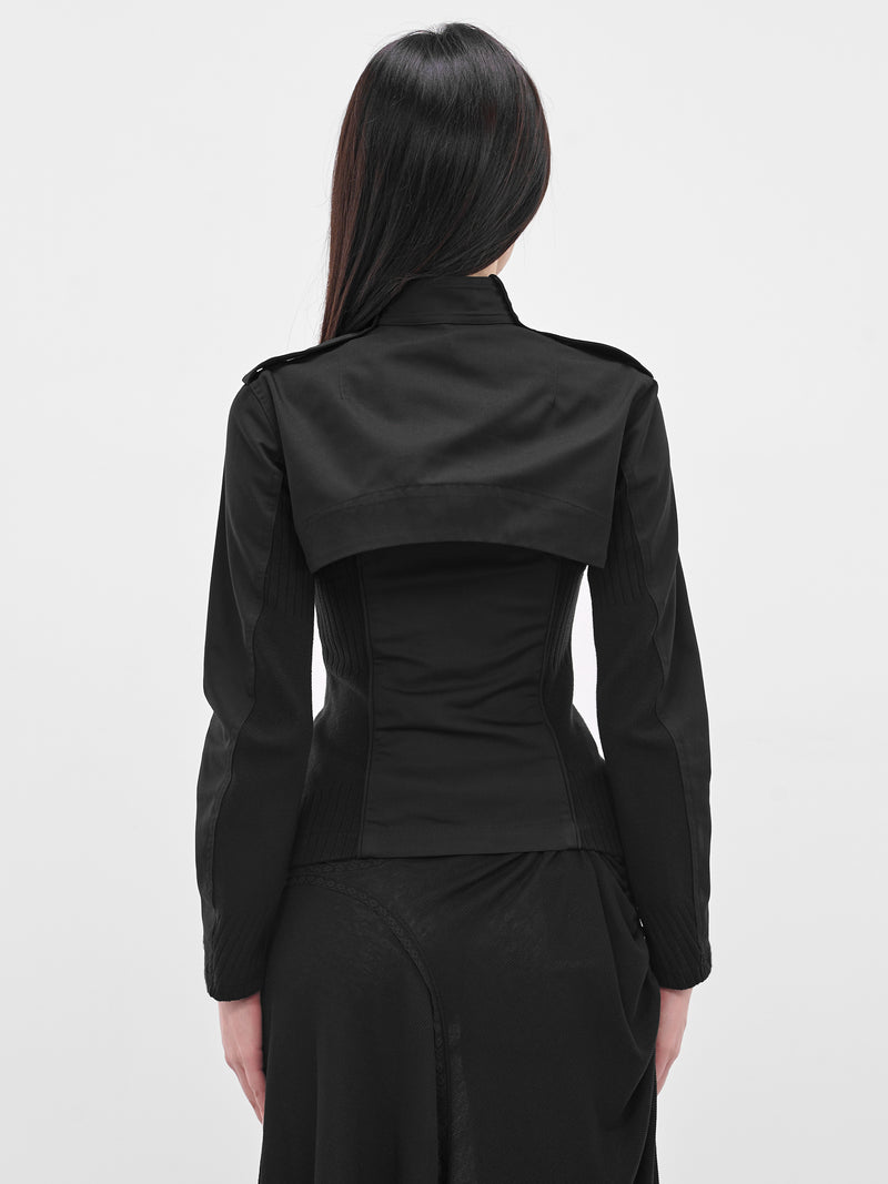Black Double Layered Moto Jacket (FW25-JK3K-BLACK)