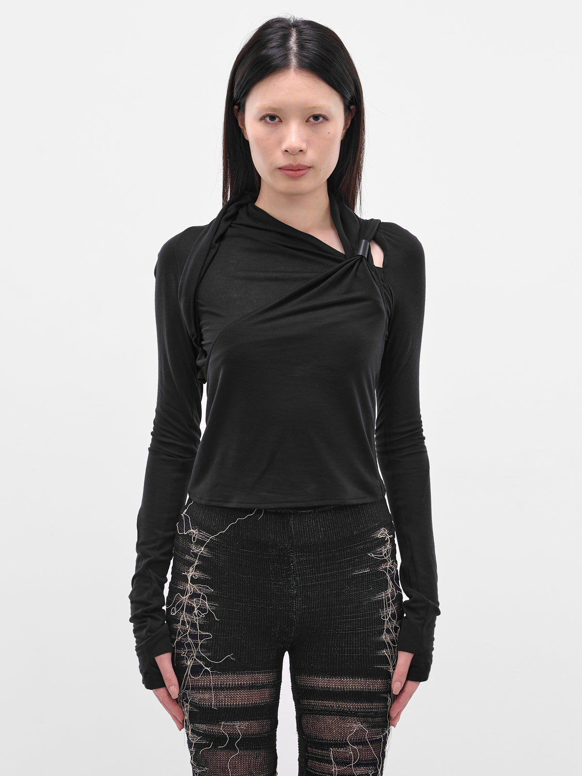 Black Tied Draping Long Sleeve (FW25-TS2K-BLACK)