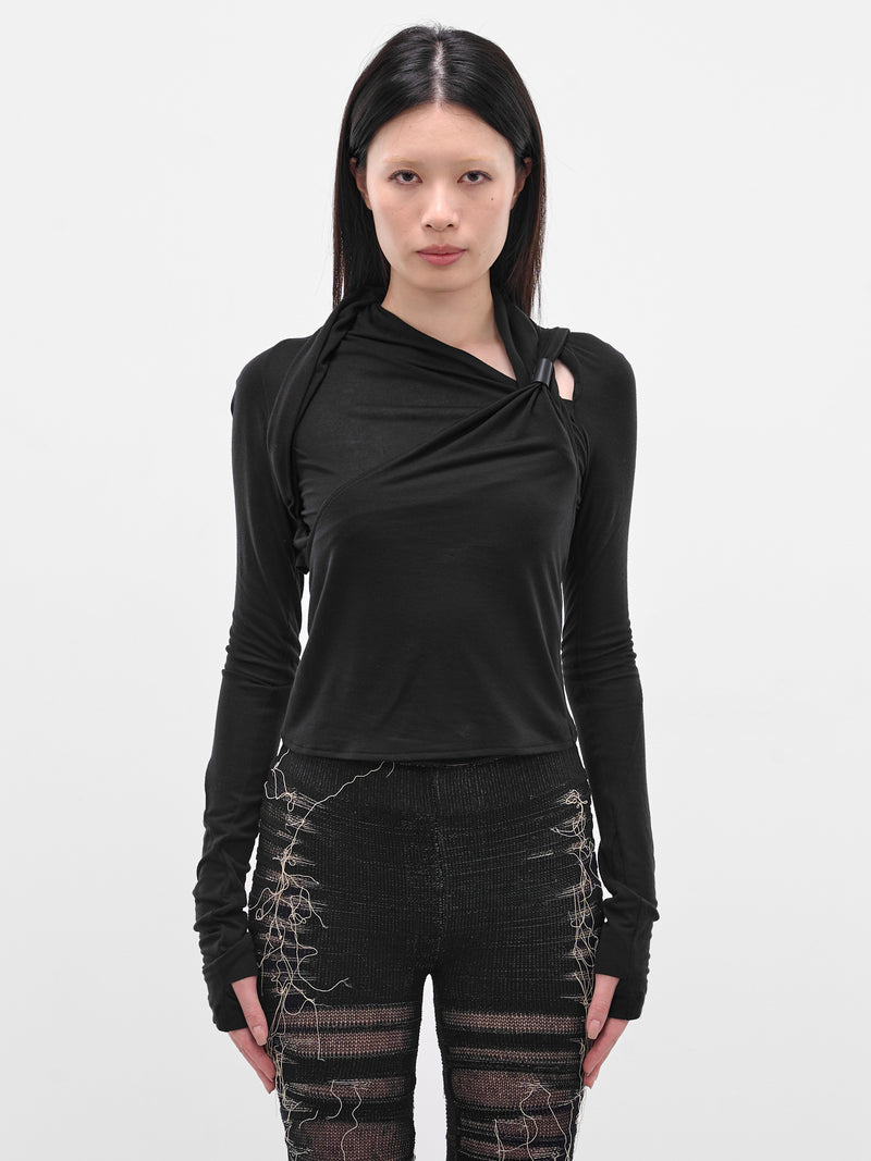 Black Tied Draping Long Sleeve (FW25-TS2K-BLACK)