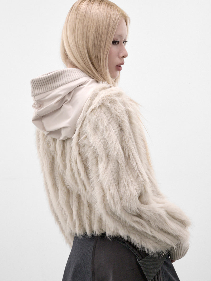 Gray Reversible Faux Fur Jacket (FW26-JK2FG-FRENCH-GREY)