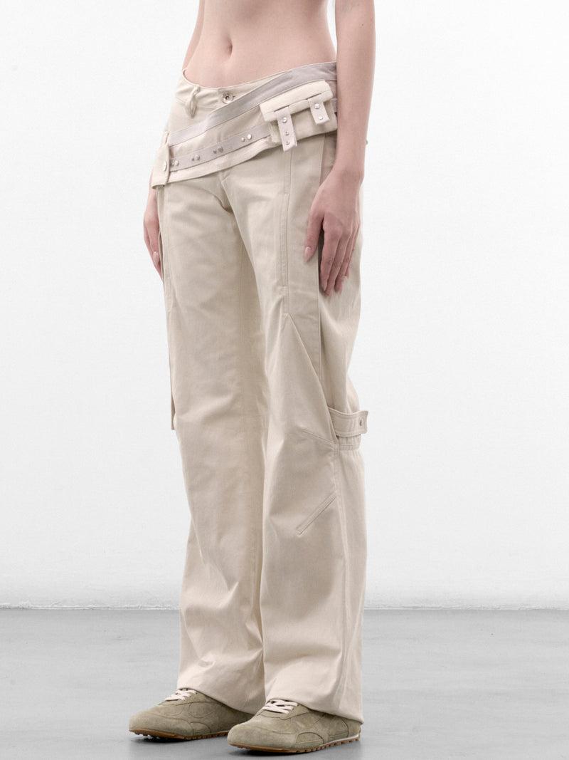 Ivory Cotton Wrap Waist Trousers (FW26-PT5IV-IVORY)
