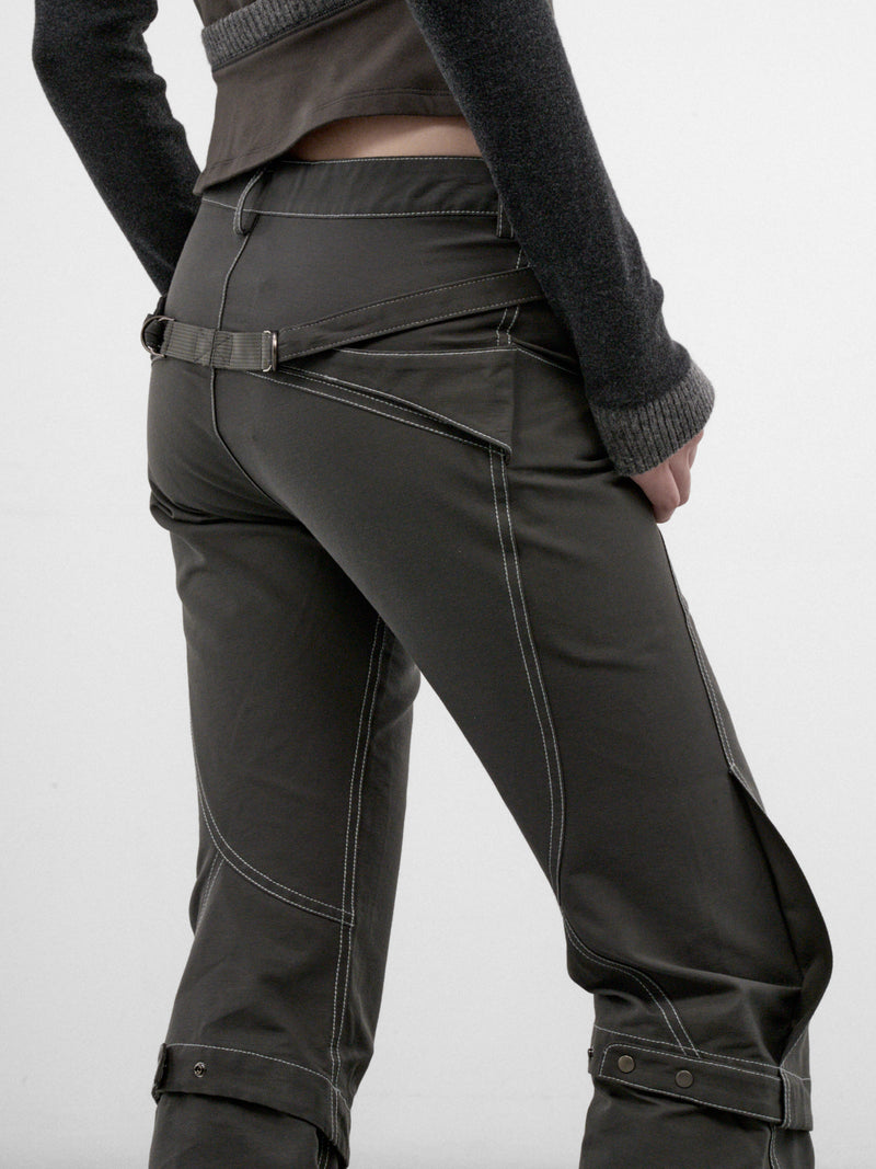 Charcoal Cotton-Nylon Convertible Pants (FW26-PT6CH-CHARCOAL)