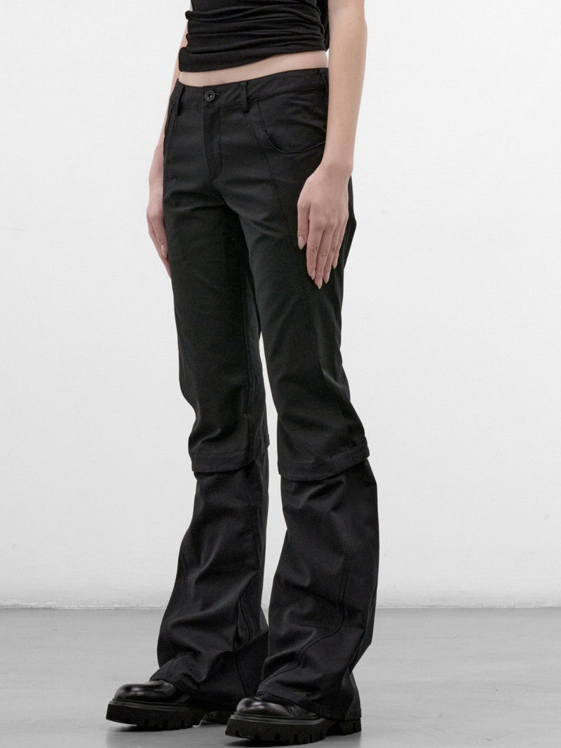 Black Cotton-Nylon Convertible Pants (FW26-PT6K-BLACK)