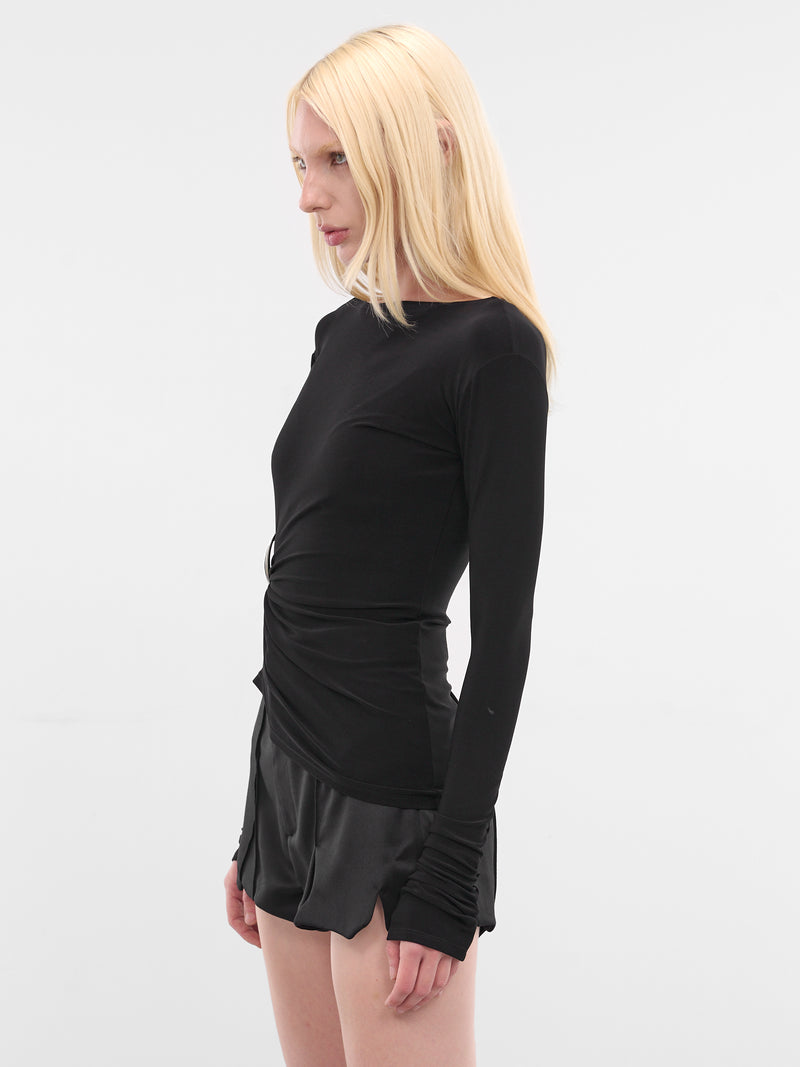 Black Claw Draped Long Sleeve (G1202-BLACK)