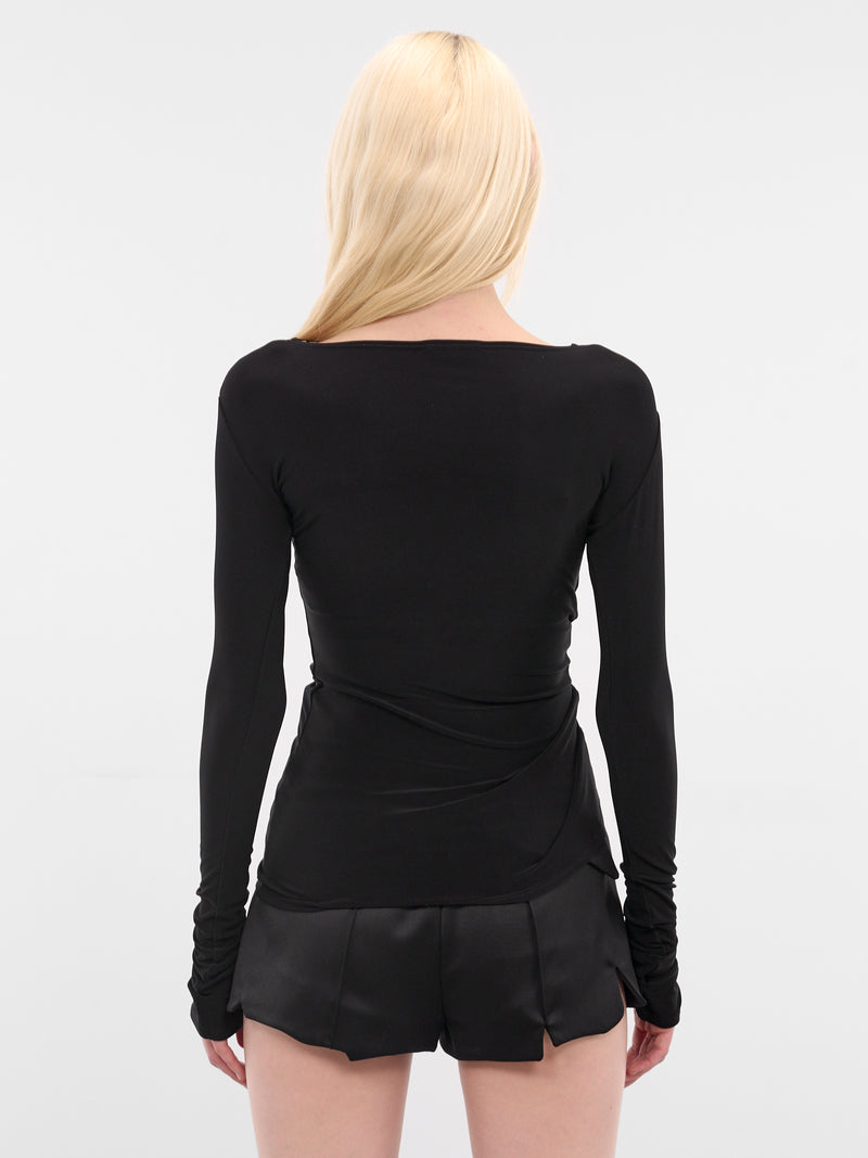 Black Claw Draped Long Sleeve (G1202-BLACK)