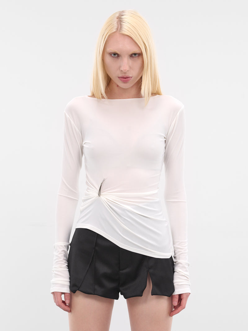 White Claw Draped Long Sleeve (G1202-WHITE)