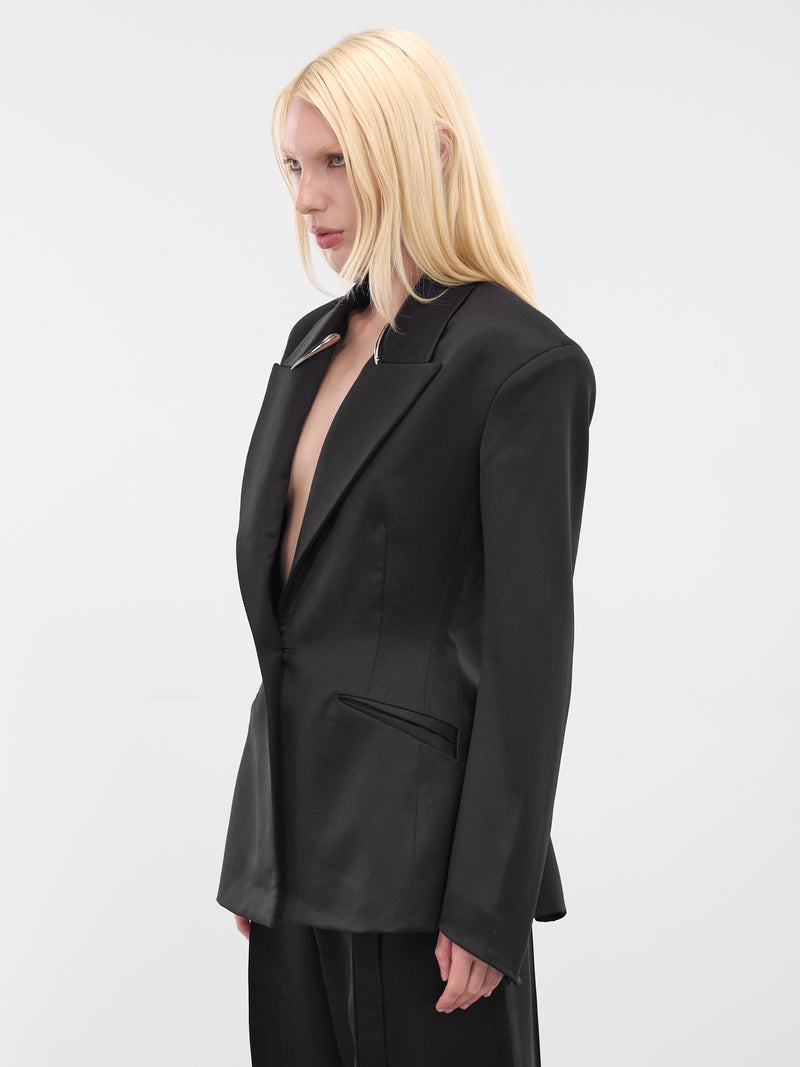 Black Wool Fangs Blazer (G6103-BLACK)