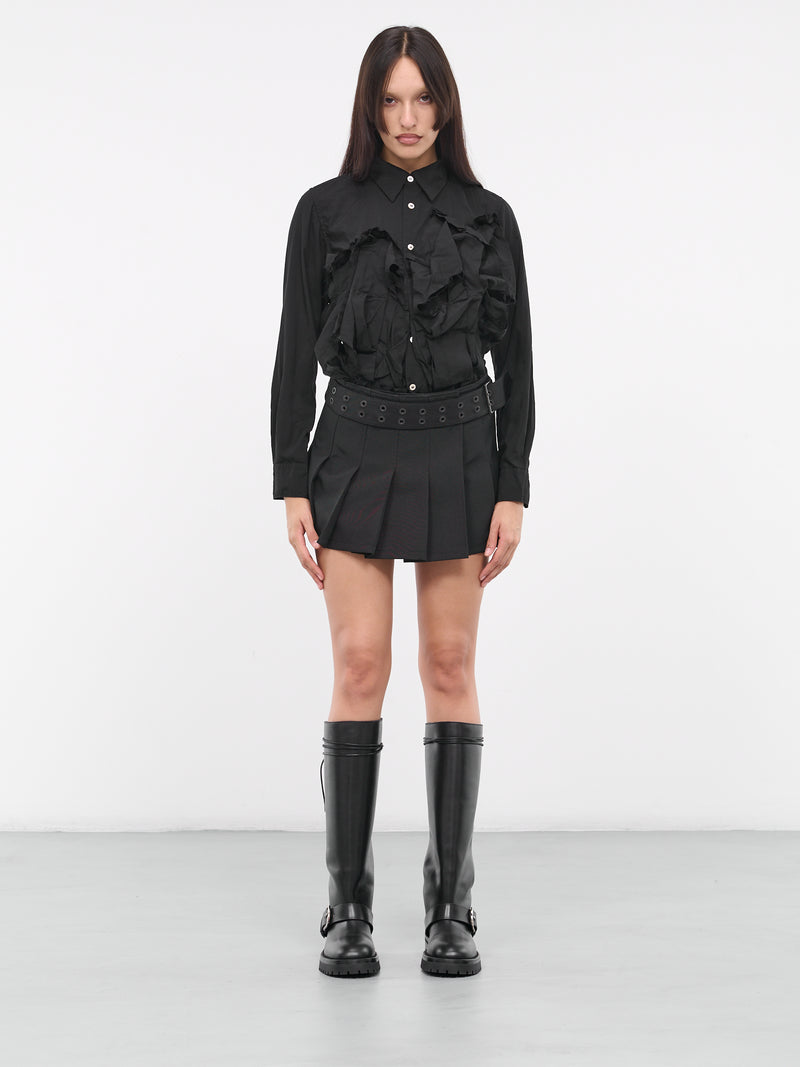 Ruffle Appliqué Shirt (GL-B013-051-BLACK)