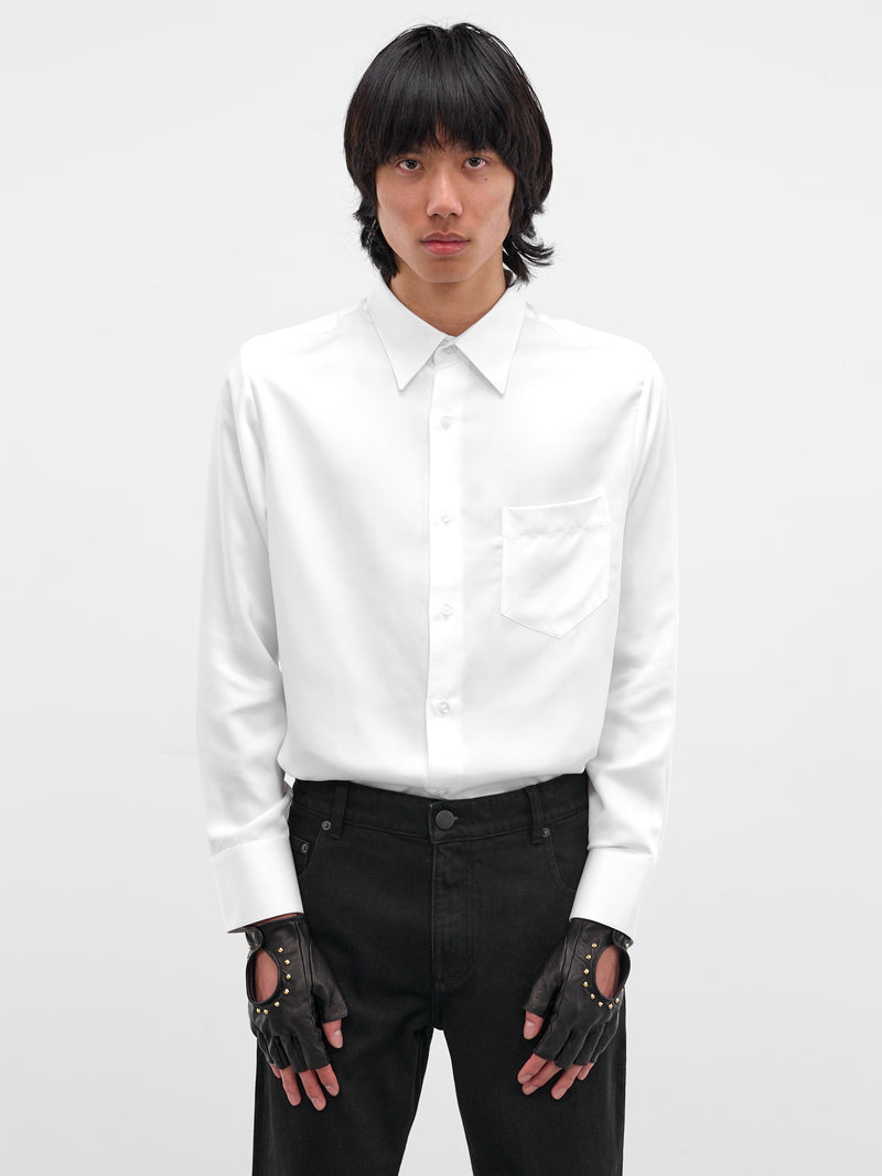 Studded Lamb Leather Fingerless Gloves (GL22G-BLACK)