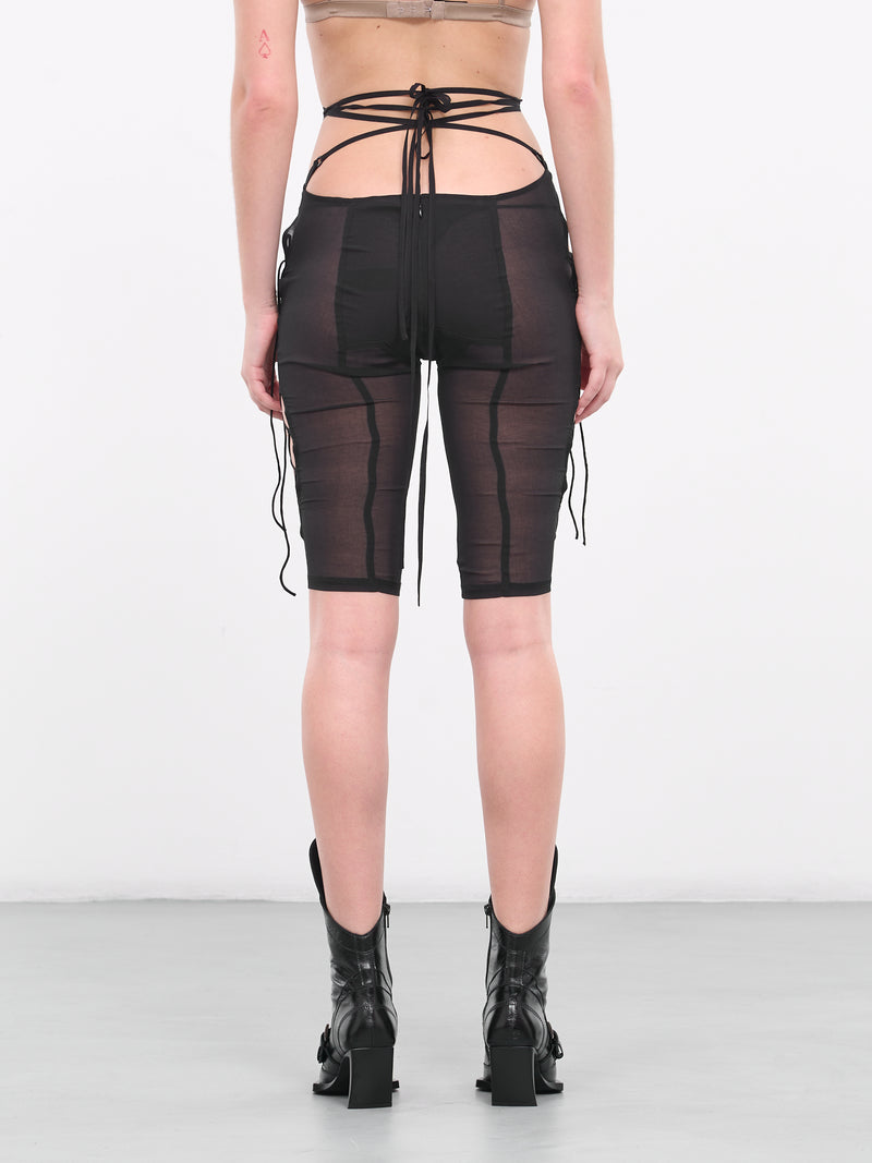 Lace-Up Short Leggings (GLIMS0-BLACK)