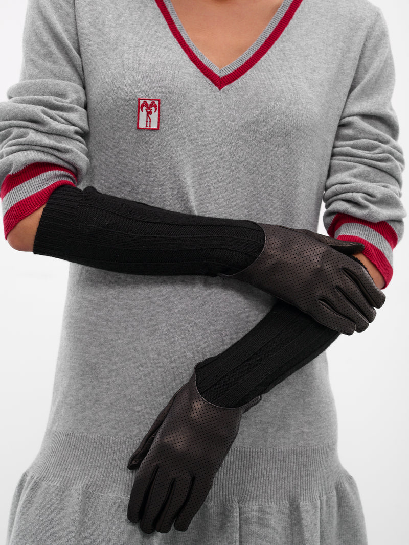 Black Cassady Hybrid Leather Gloves (GLV01-160-BLACK)