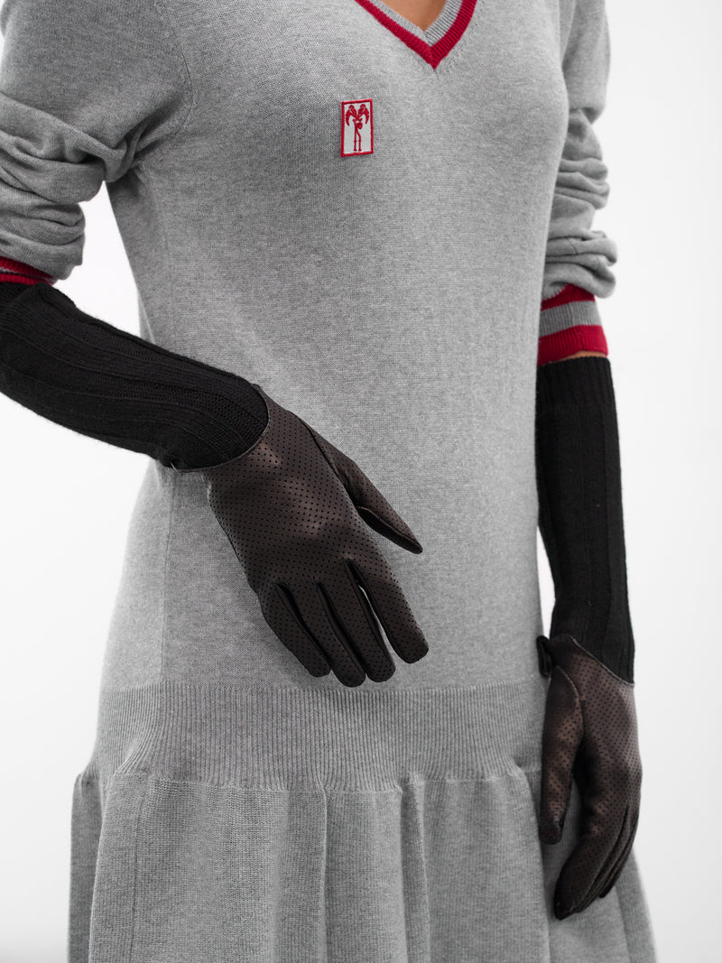 Black Cassady Hybrid Leather Gloves (GLV01-160-BLACK)