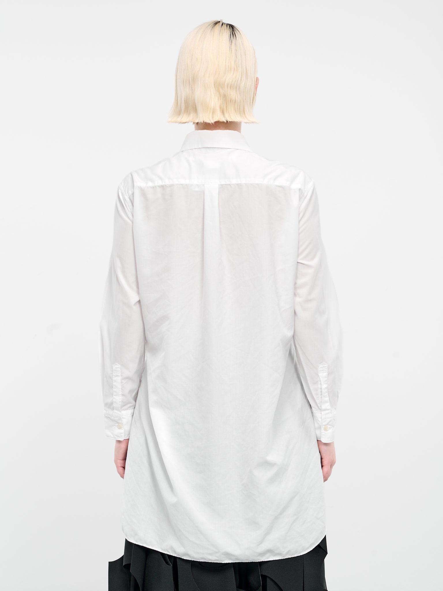 Ruched Longline Shirt (GM-B002-051-WHITE)