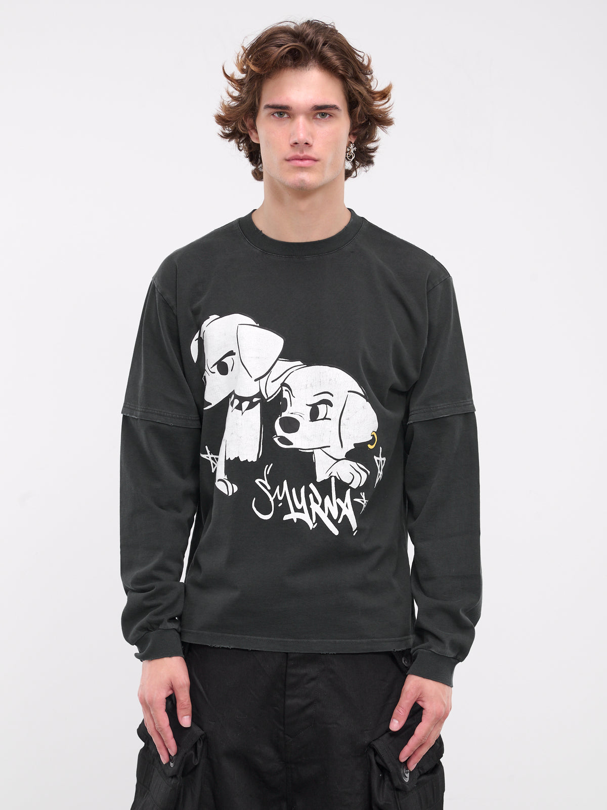 Goth Puppies Long Sleeve Tee (GOTH-PUPPIES-WASHED-BLACK)