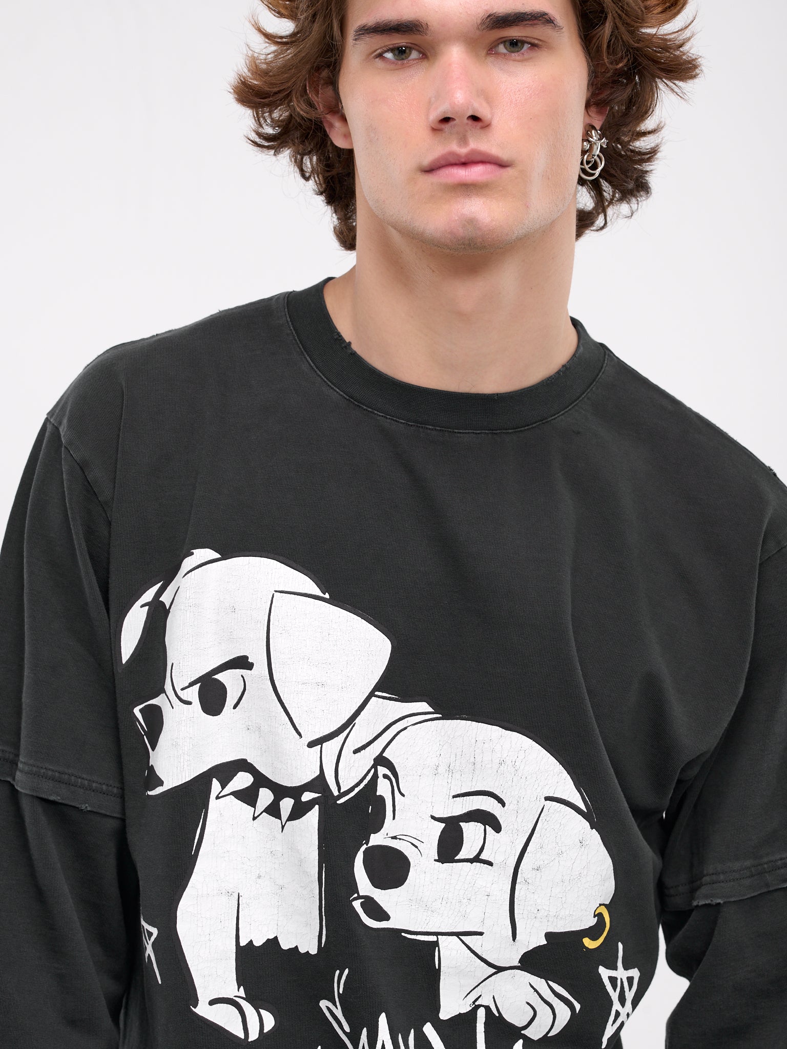 Goth Puppies Long Sleeve Tee (GOTH-PUPPIES-WASHED-BLACK)