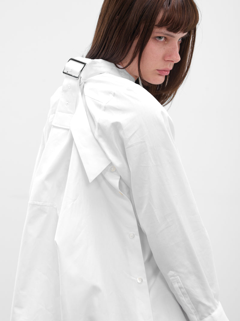 White Double Layer Button-Up Shirt (GP-B014-051-WHITE)