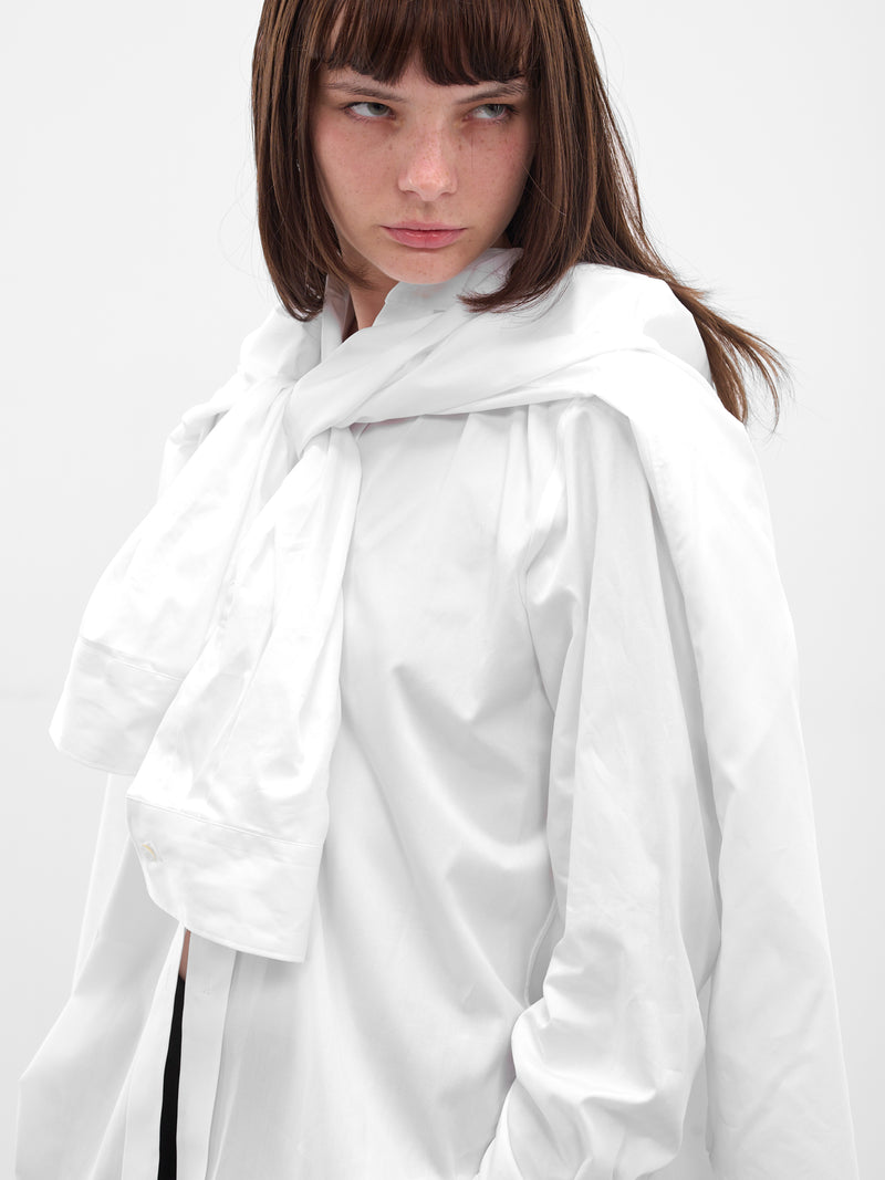 White Double Layer Button-Up Shirt (GP-B014-051-WHITE)
