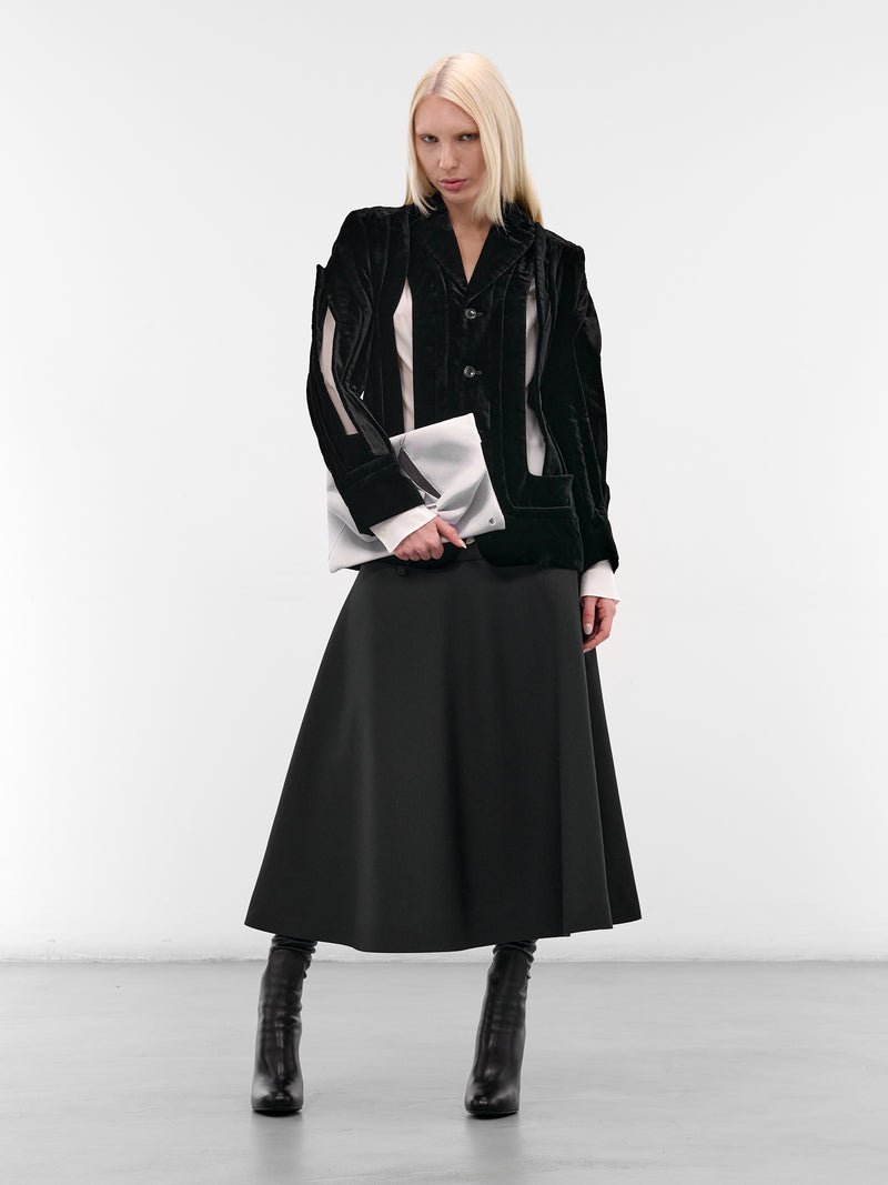 Black Wool Cut-Out Blazer (GP-J019-BLACK)