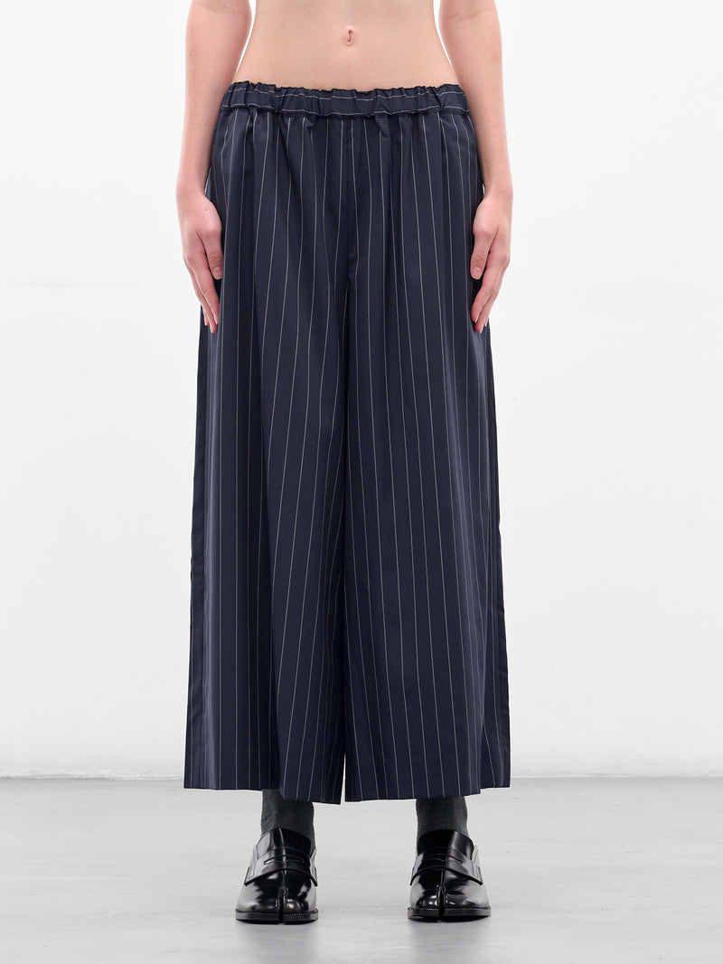 Navy Pinstripe Elasticated Baggy Trousers (GP-P014-051-1-NAVY)