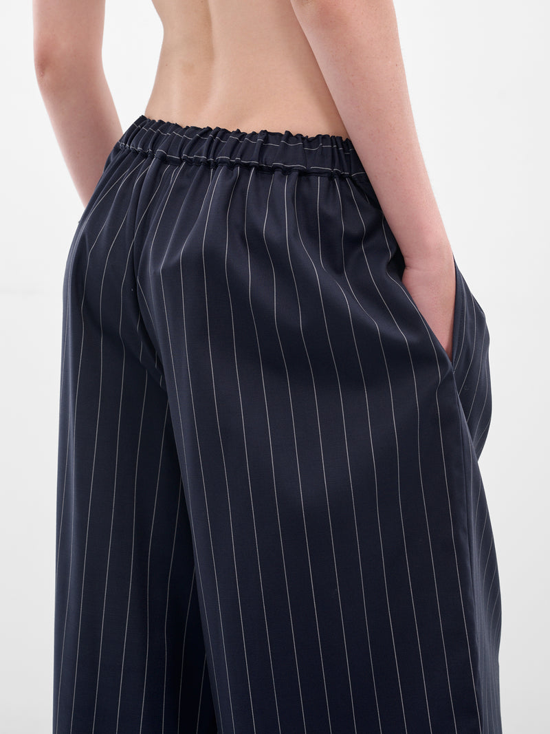 Navy Pinstripe Elasticated Baggy Trousers (GP-P014-051-1-NAVY)