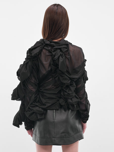BLACK COMME des GARÇONSスパンコール タンクトップ L Black Sculptural Draped Layering Top (GP-T003-051-1-BLACK)