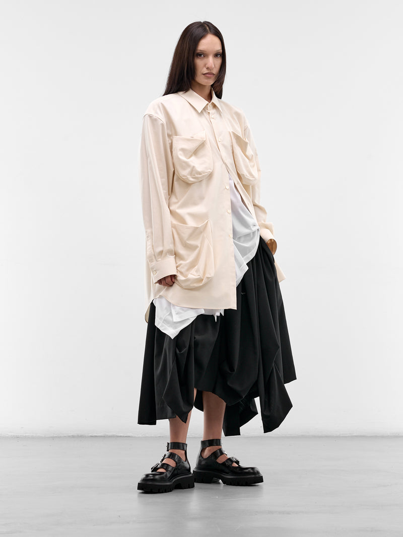 Ecru 3D Pocket Button-Up Shirt (GQ-B004-S26-ECRU)
