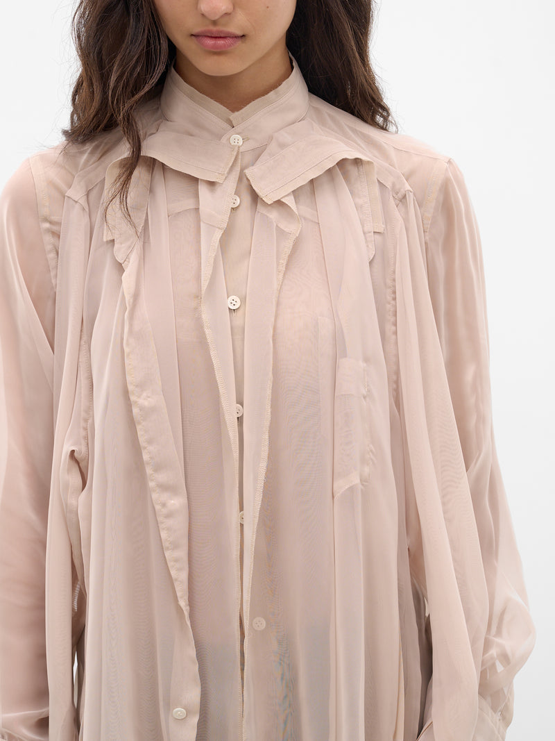 Beige Deconstructed Layered Draping Shirt (GQ-B011-S26-BEIGE)