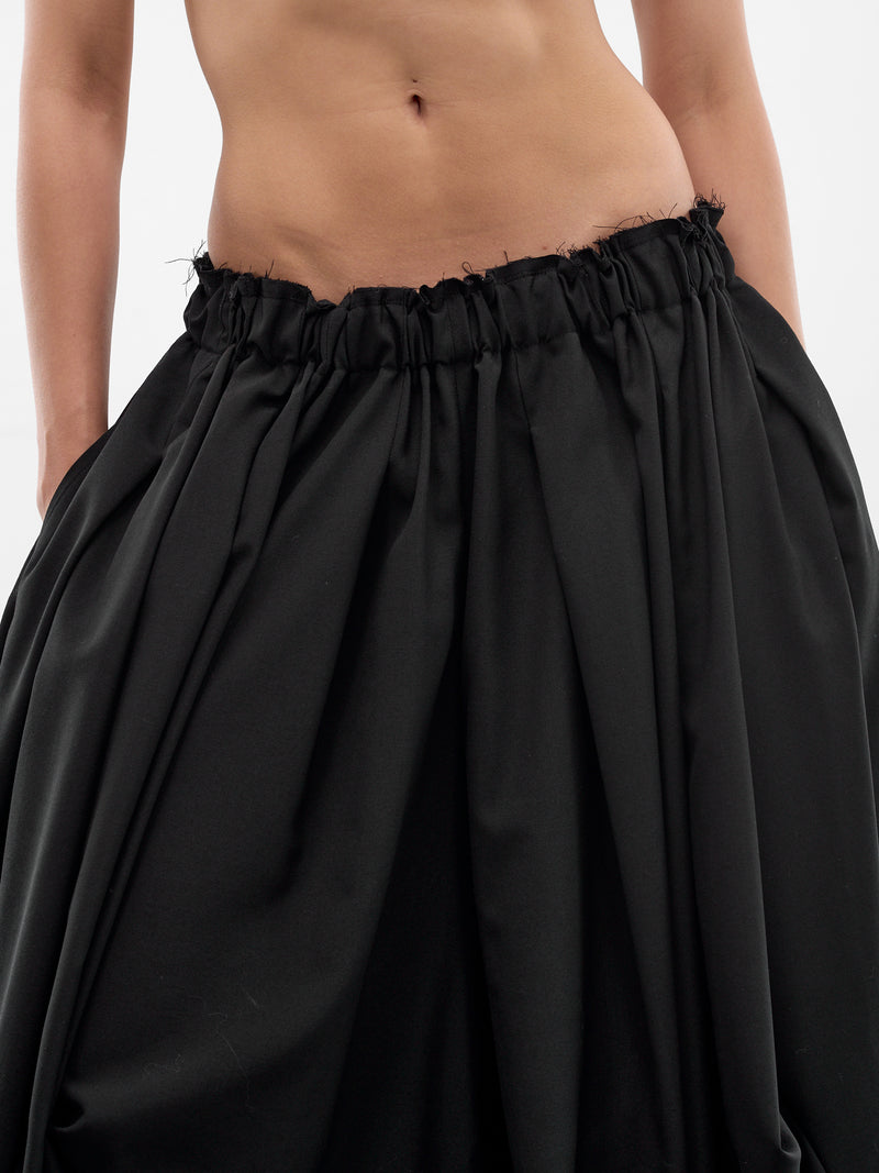 Deconstructed Baggy Ruffle Trousers (GQ-P024-BLACK-BLACK)