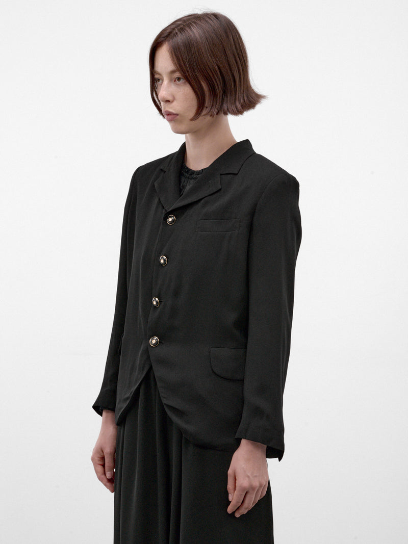 Black Rayon Tailored Blazer (GR-J036-W26-BLACK)