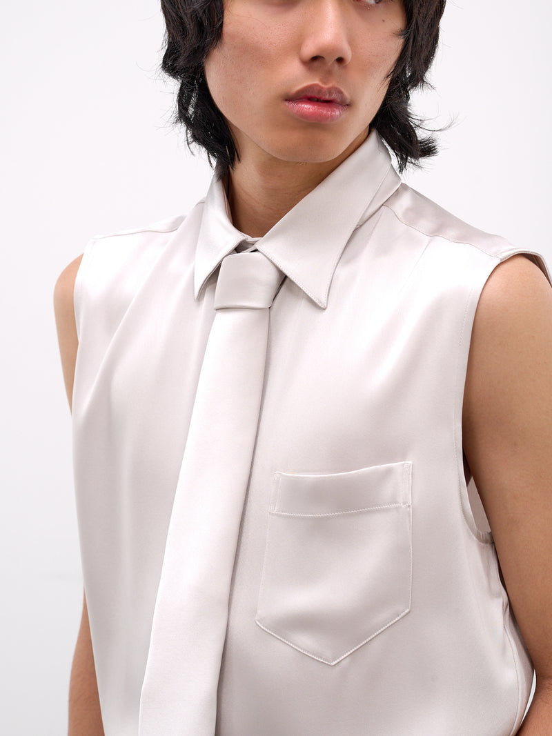 Light Gray Viscose Satin Necktie (GR10-LIGHT)