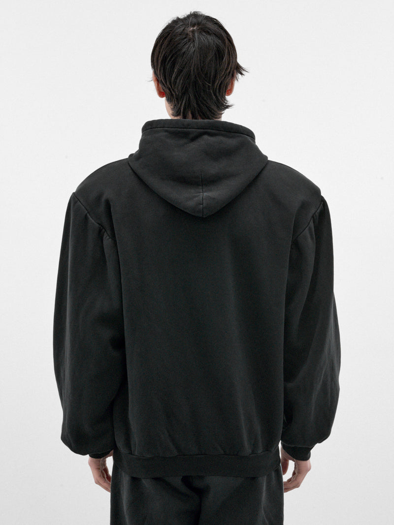 Black Cotton Zip Hoodie (GRC-04-001BK-BLACK)