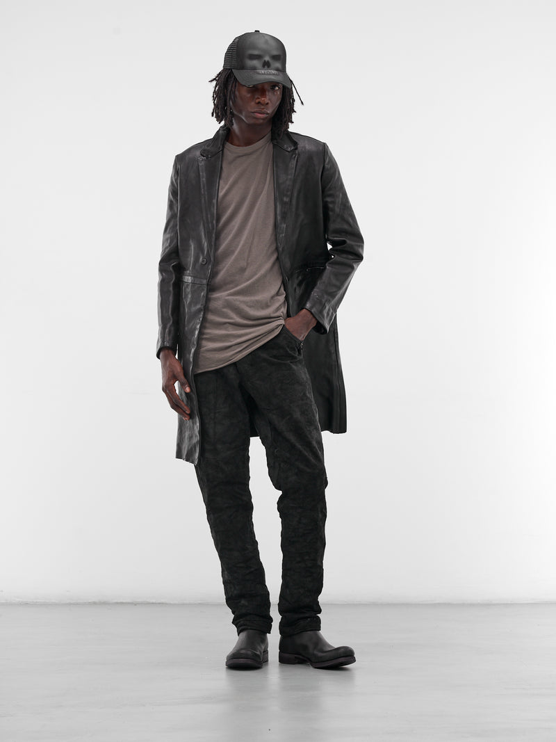 Black Leather Short Coat (GT2-BLACK)