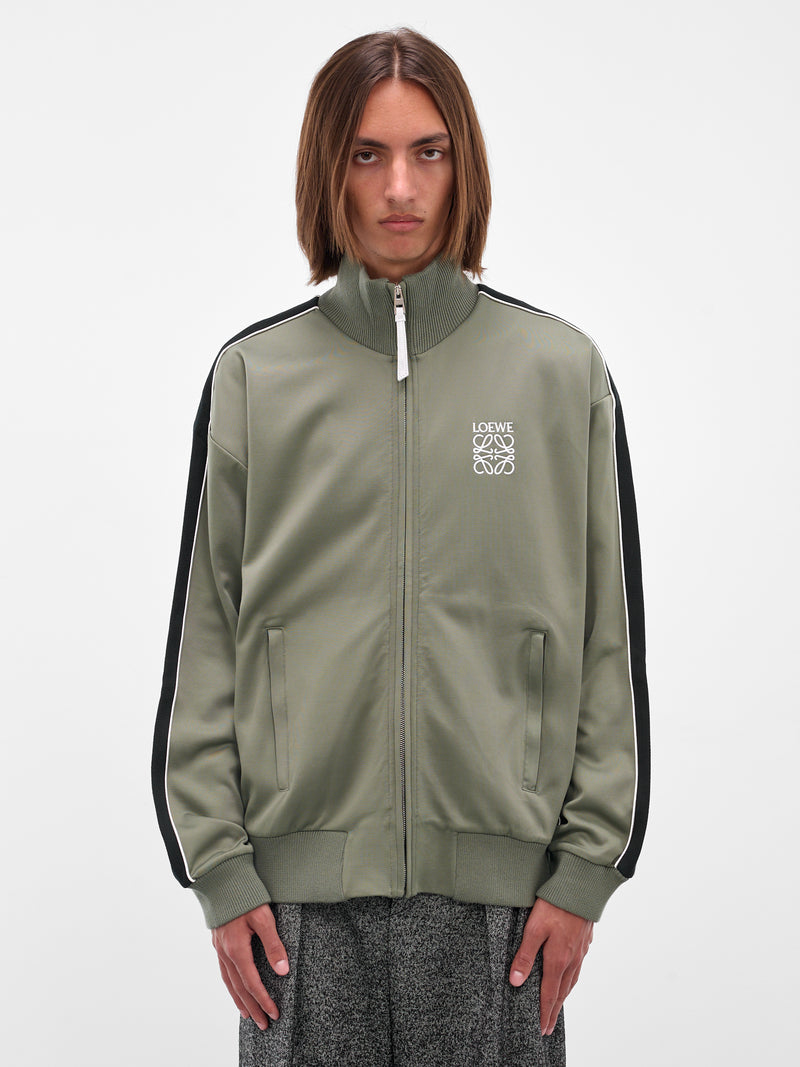 Green Technical Jersey Tracksuit Jacket (H526Y02X38-4160-KHAKI-GREEN)