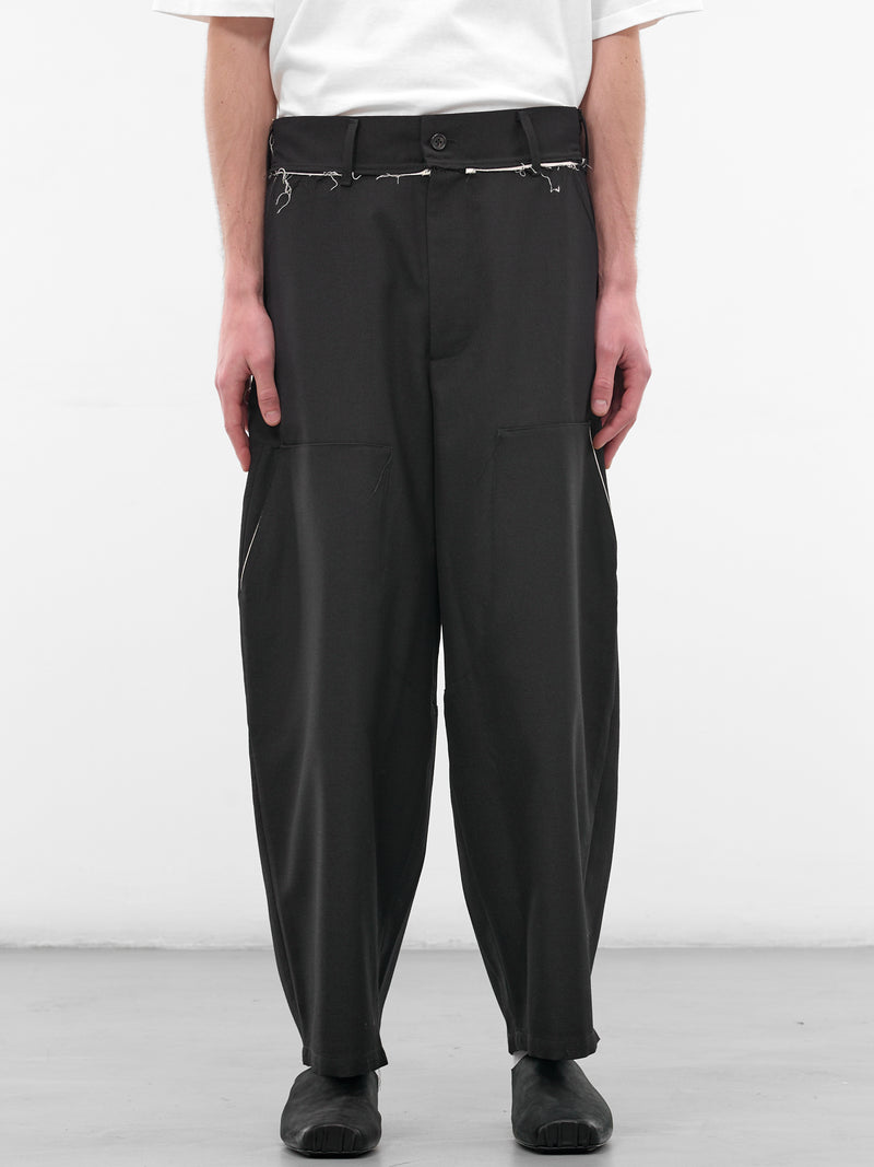 Black Deconstructed Double Trousers (CF-20-06-07-01-BLACK)