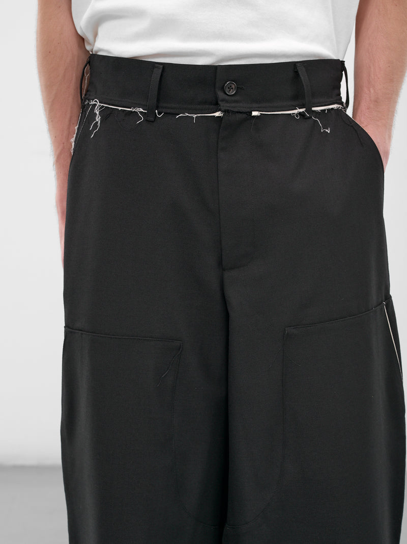 Black Deconstructed Double Trousers (CF-20-06-07-01-BLACK)