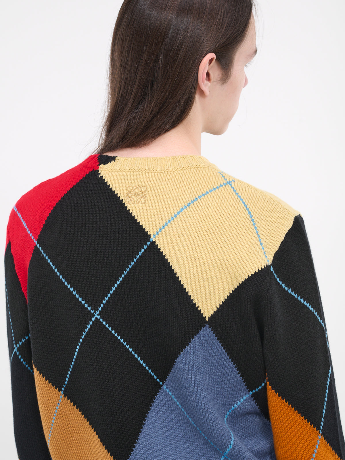 Cropped Argyle Sweater (H526Y14KGN-BLACK-MULTI)